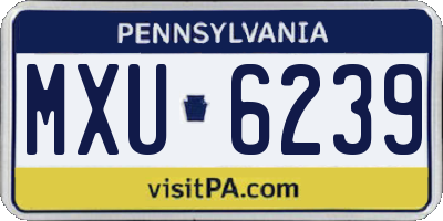 PA license plate MXU6239