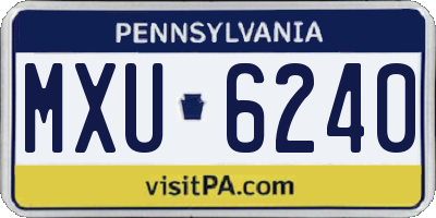 PA license plate MXU6240
