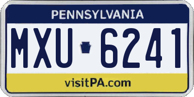 PA license plate MXU6241