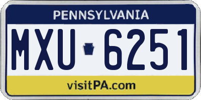 PA license plate MXU6251