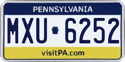 PA license plate MXU6252