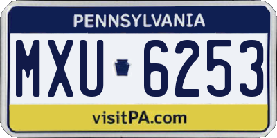 PA license plate MXU6253