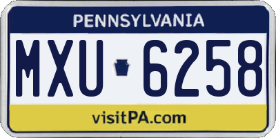 PA license plate MXU6258