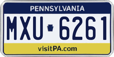 PA license plate MXU6261