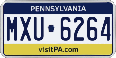PA license plate MXU6264