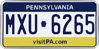 PA license plate MXU6265