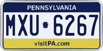 PA license plate MXU6267
