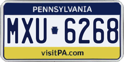 PA license plate MXU6268