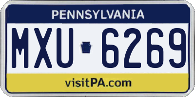 PA license plate MXU6269