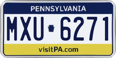 PA license plate MXU6271