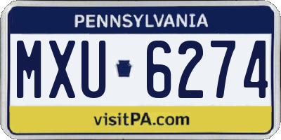 PA license plate MXU6274