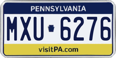 PA license plate MXU6276