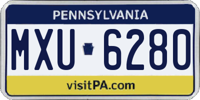 PA license plate MXU6280