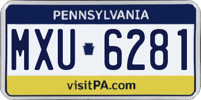 PA license plate MXU6281