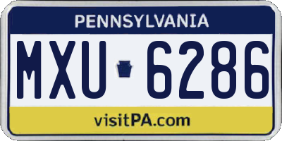 PA license plate MXU6286
