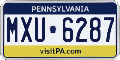 PA license plate MXU6287