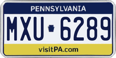 PA license plate MXU6289