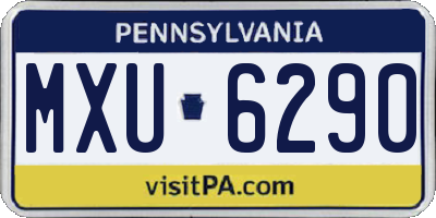 PA license plate MXU6290