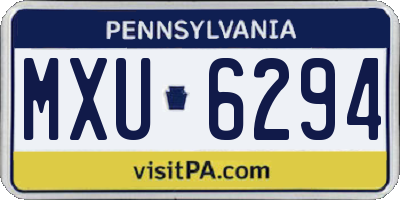 PA license plate MXU6294