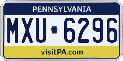 PA license plate MXU6296