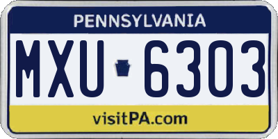PA license plate MXU6303