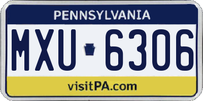 PA license plate MXU6306