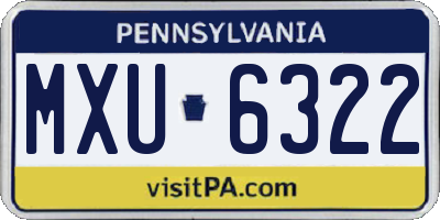 PA license plate MXU6322