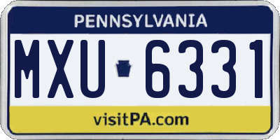 PA license plate MXU6331