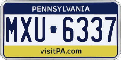 PA license plate MXU6337