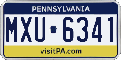 PA license plate MXU6341