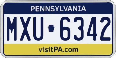 PA license plate MXU6342