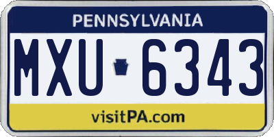 PA license plate MXU6343