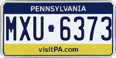 PA license plate MXU6373