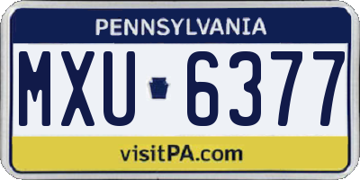 PA license plate MXU6377