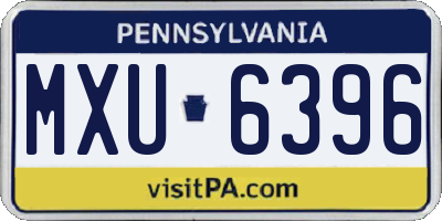 PA license plate MXU6396