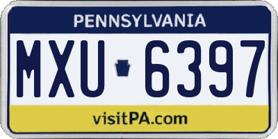 PA license plate MXU6397