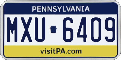 PA license plate MXU6409