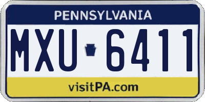 PA license plate MXU6411