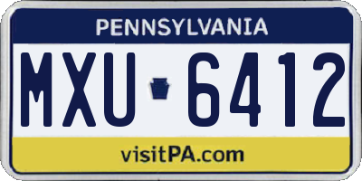 PA license plate MXU6412