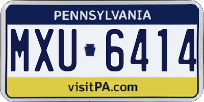 PA license plate MXU6414