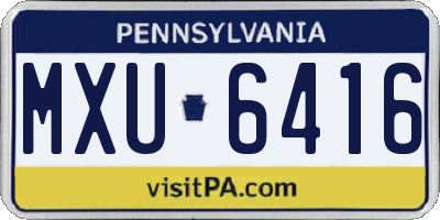 PA license plate MXU6416