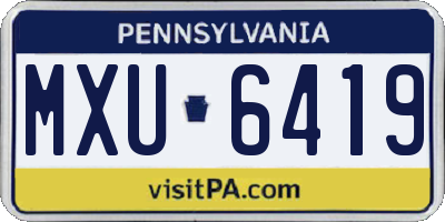 PA license plate MXU6419