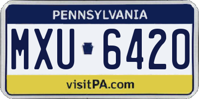 PA license plate MXU6420