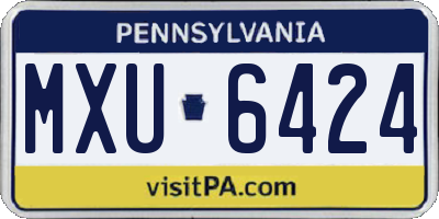 PA license plate MXU6424