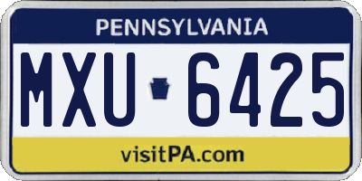 PA license plate MXU6425
