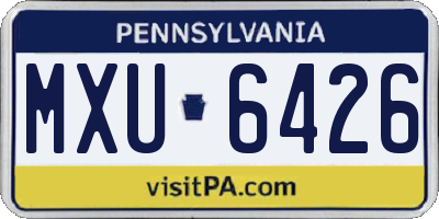 PA license plate MXU6426