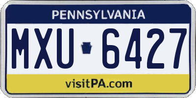 PA license plate MXU6427