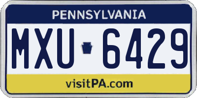 PA license plate MXU6429