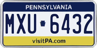 PA license plate MXU6432