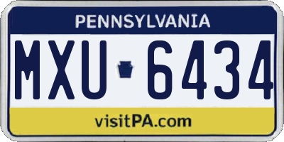 PA license plate MXU6434